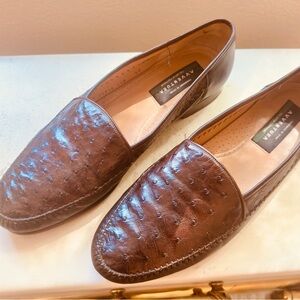 Men's Avventura Oxblood Red/Brown Leather Ostrich Loafers